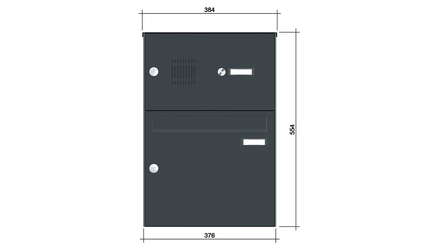 Briefkastenanlage | Aufputz | 1-fach | Senkrecht | Audio | Video | Farbe