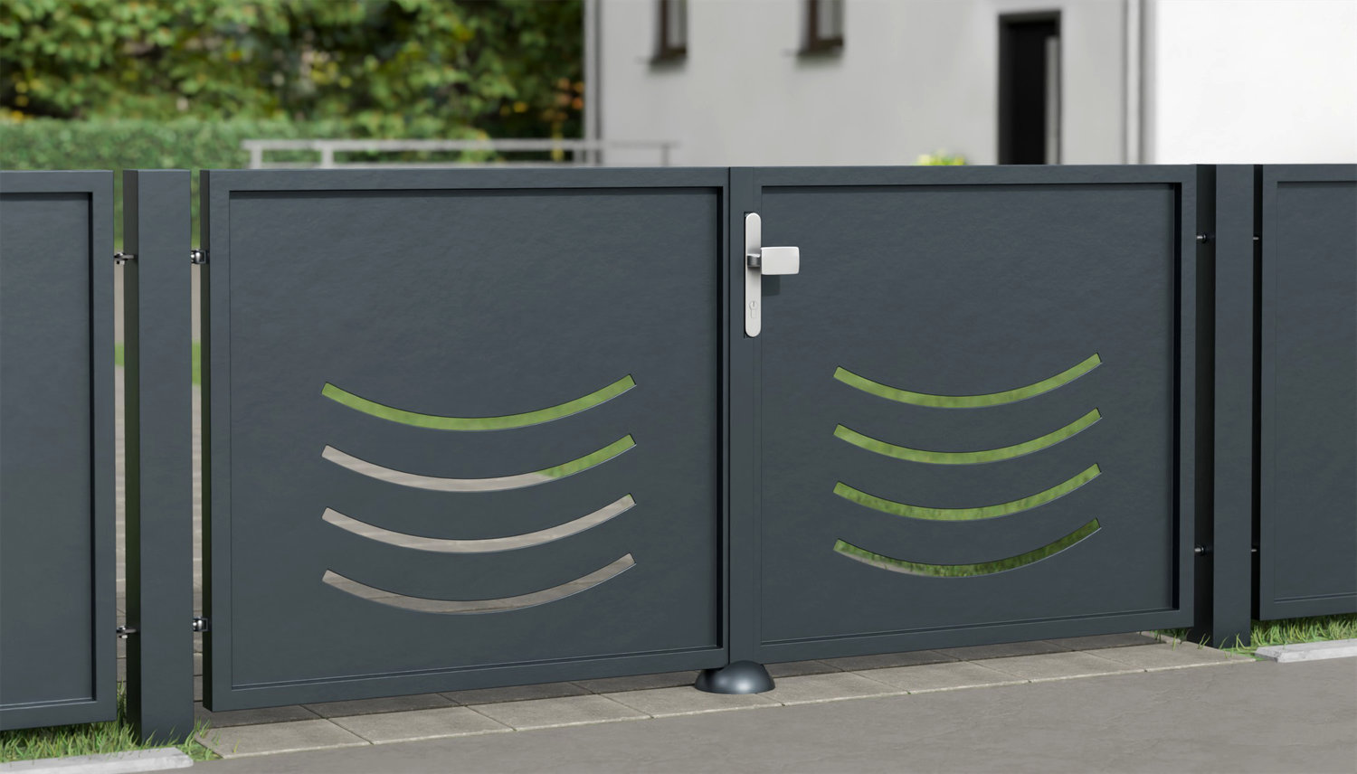 Tuinpoort aluminium 2-vleugelig privacyscherm SN, GE