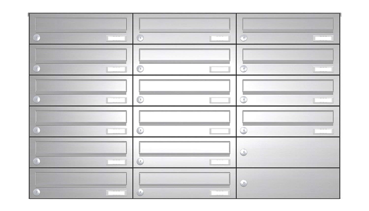 Briefkastenanlage | Aufputz | 16-fach | Waagerecht | Edelstahl