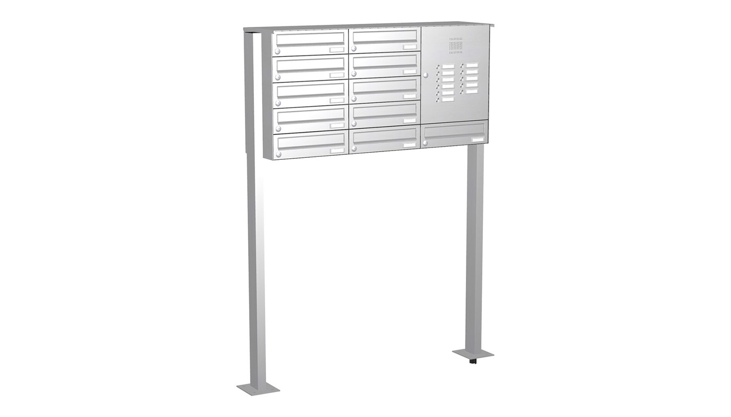 Briefkastenanlage | Freistehend | 11-fach | Waagerecht | Audio | Video | Edelstahl