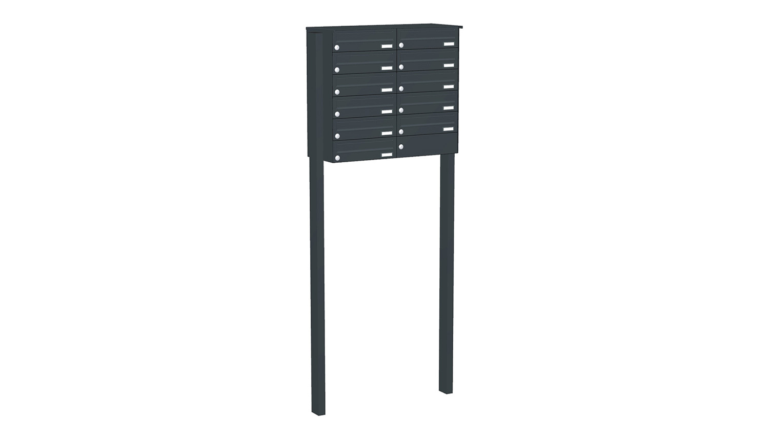 Briefkastenanlage | Freistehend | 11-fach | Waagerecht | Farbe