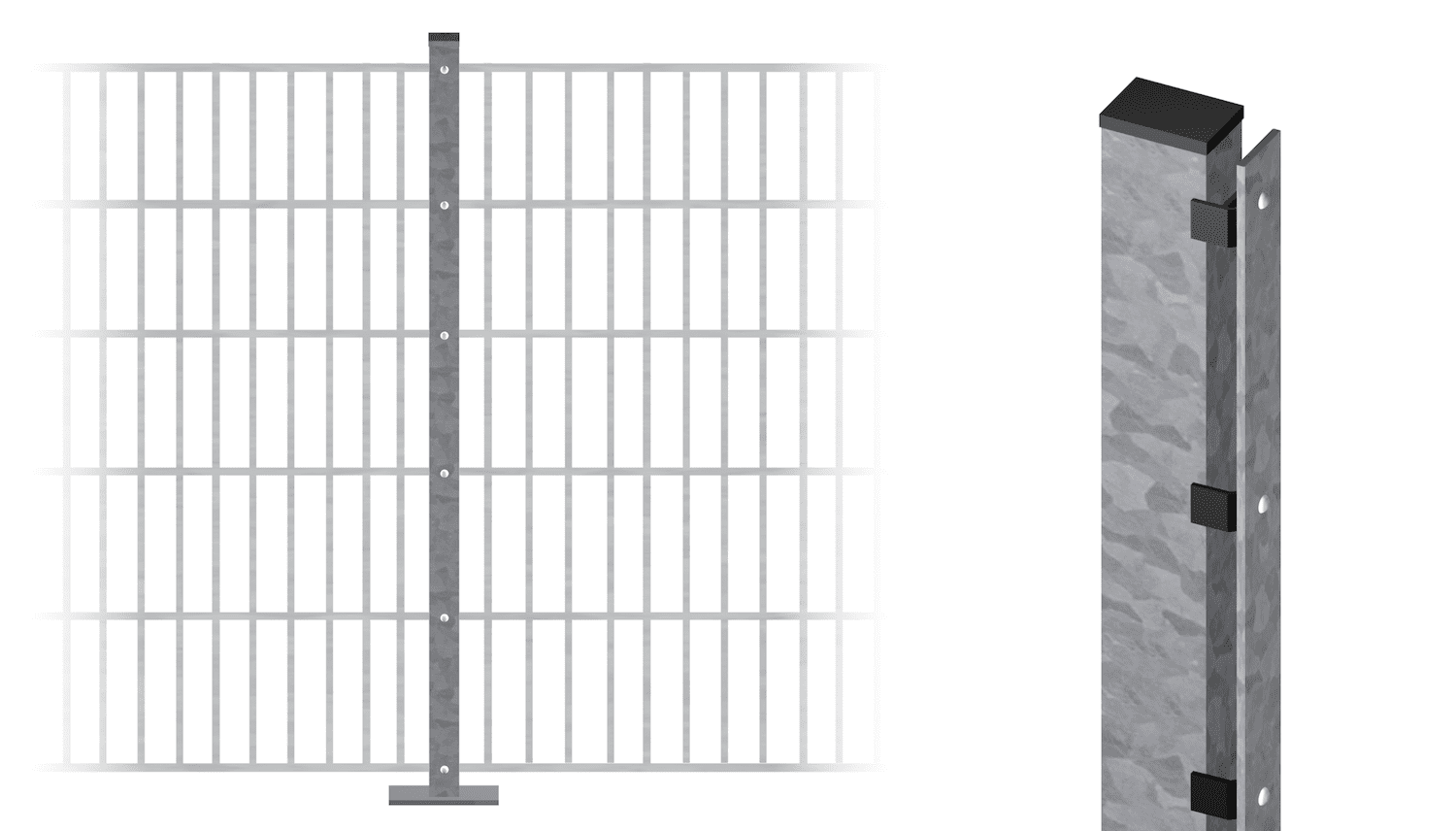 Staafhekpaal verzinkt 60x40x2 mm