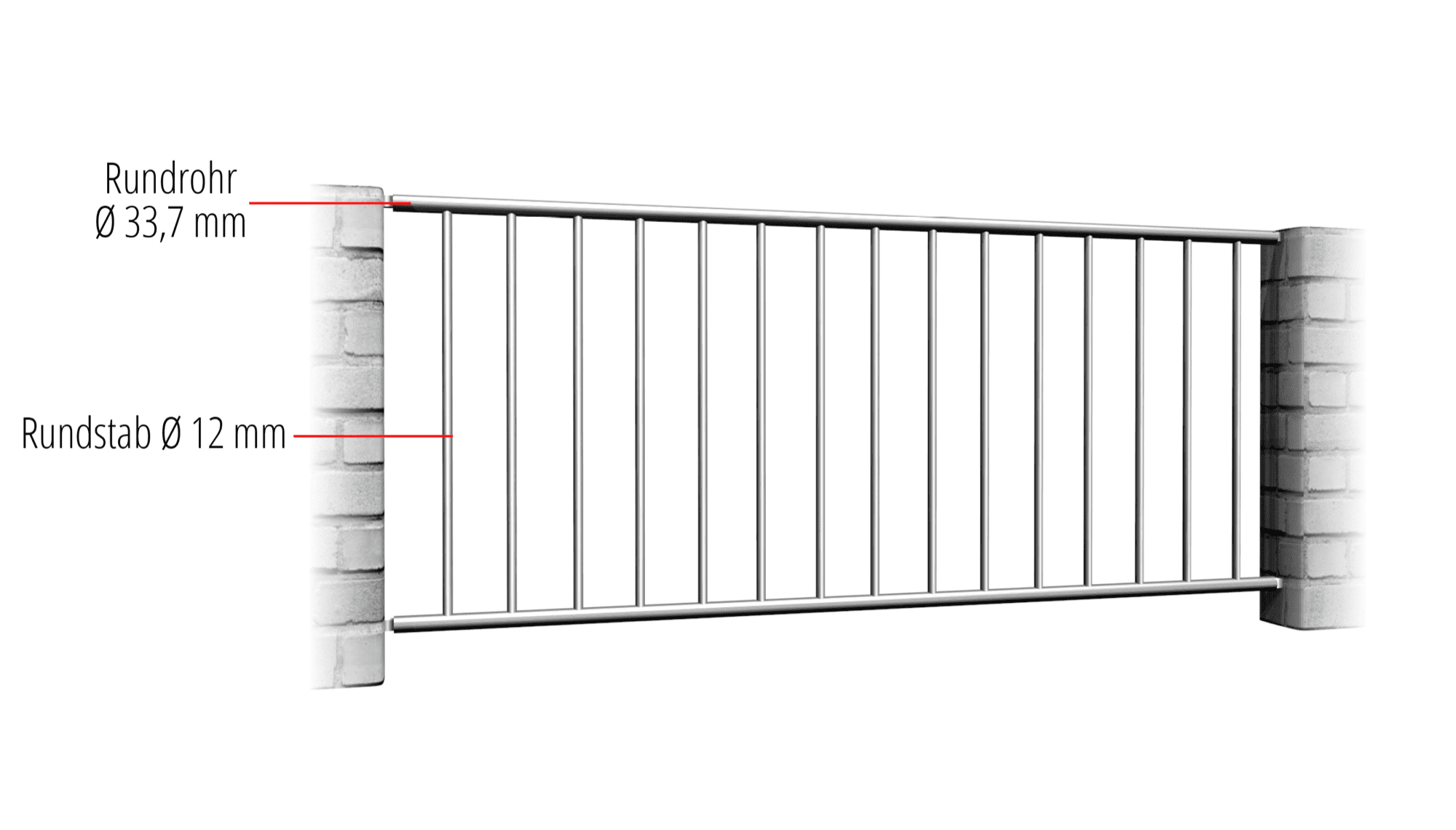 Tuinafscheiding Roestvrij Staal Verticale Bar 2, GE