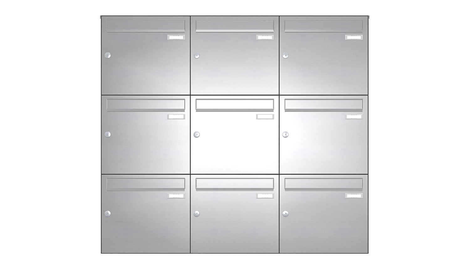 Briefkastenanlage | Aufputz | 9-fach | Senkrecht | Edelstahl