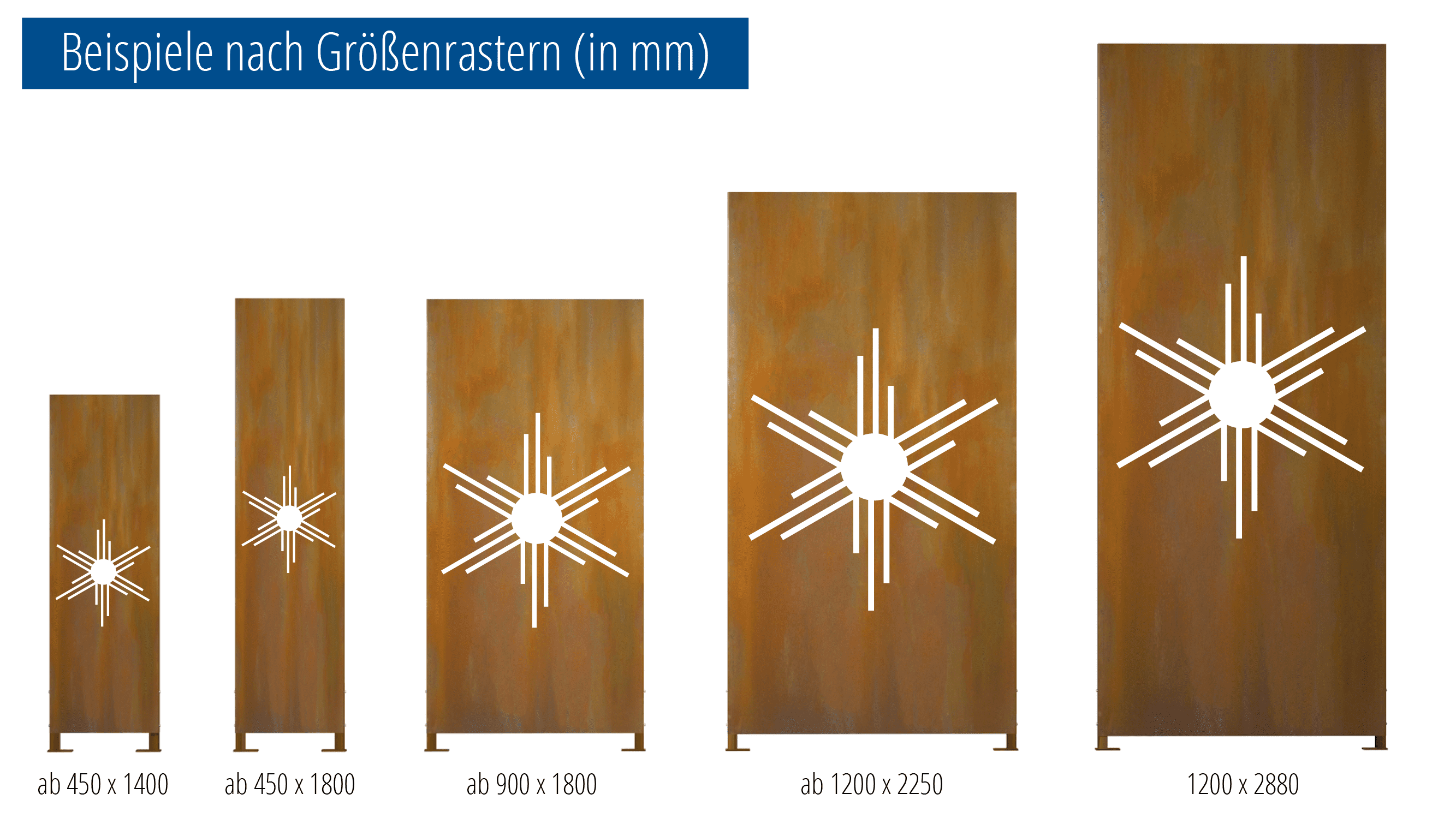 Privacyscherm cortenstaal Stele Sun