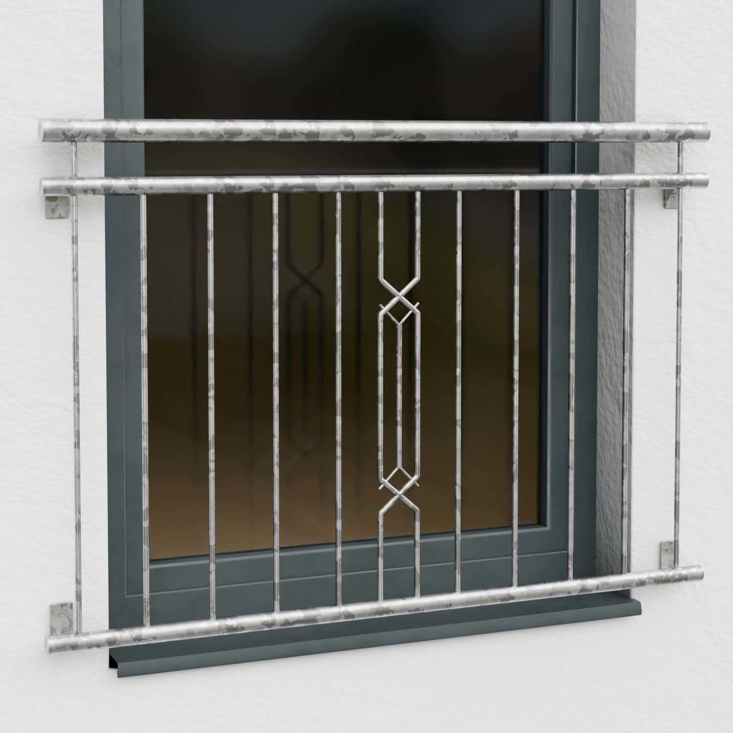Frans balkon verzinkt 6-hoek II Ornament 