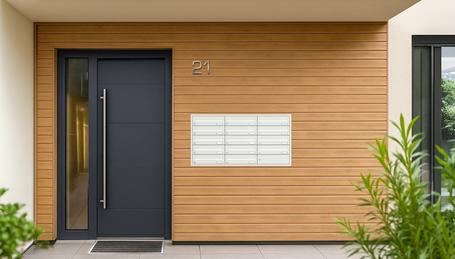 Briefkastenanlage | Unterputz | 14-fach | Waagerecht | Farbe