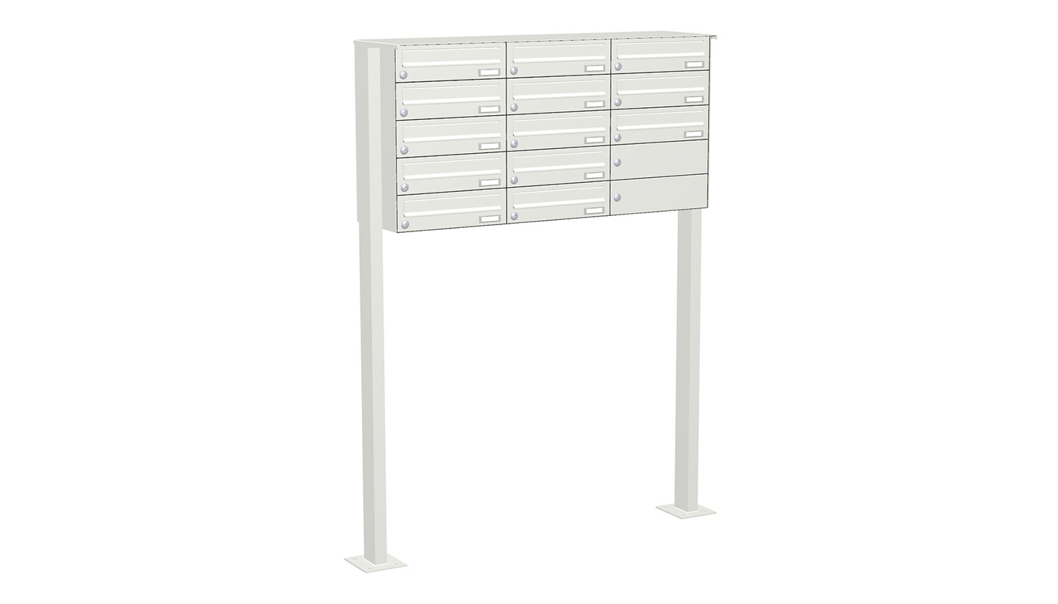 Briefkastenanlage | Freistehend | 13-fach | Waagerecht | Farbe