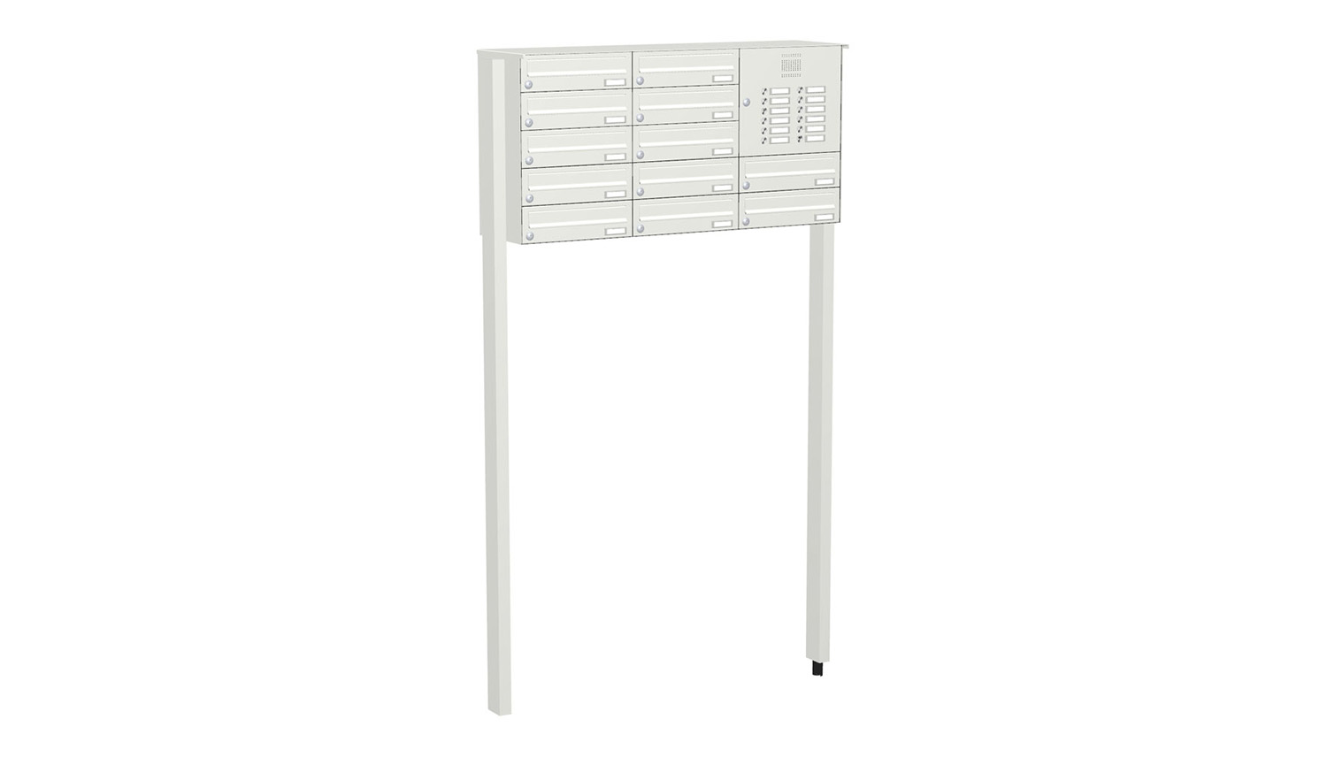 Briefkastenanlage | Freistehend | 12-fach | Waagerecht | Audio | Video | Farbe