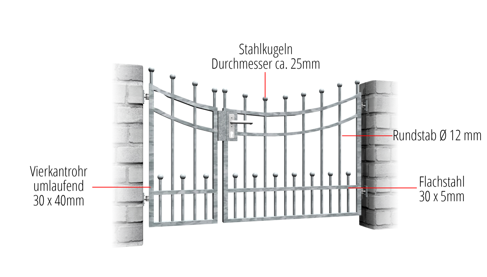 Tuindeur verzinkt 2-vleugelig Bonn, UB