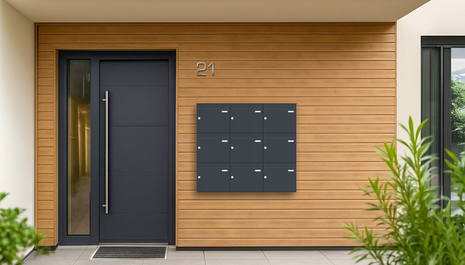 Briefkastenanlage | Aufputz | 9-fach | Senkrecht | Farbe