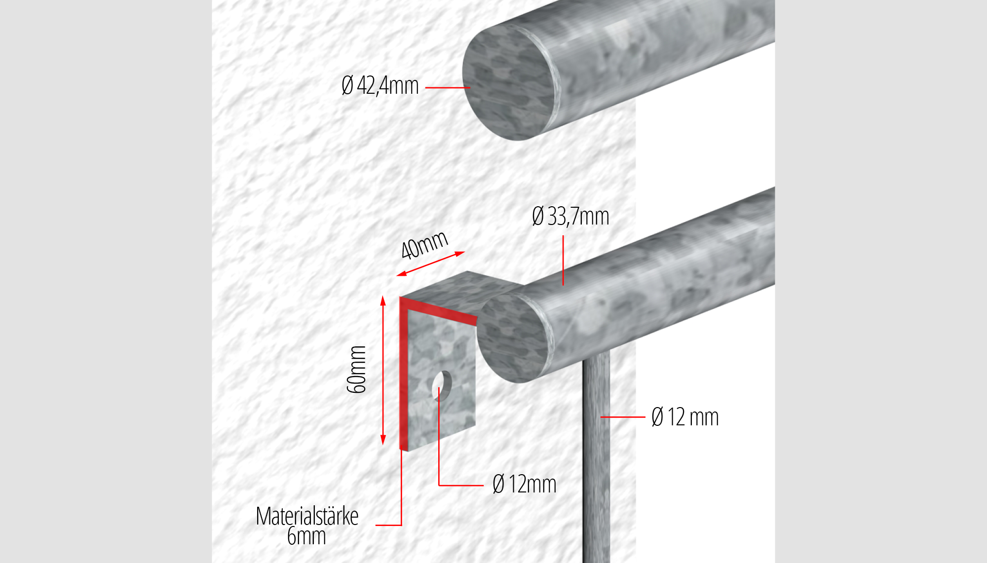 Frans balkon verzinkt Single-V