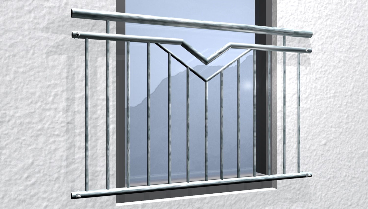 Frans balkon verzinkt Double-V