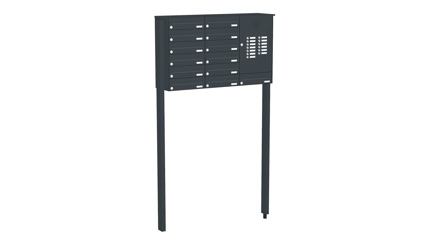Briefkastenanlage | Freistehend | 13-fach | Waagerecht | Audio | Video | Farbe