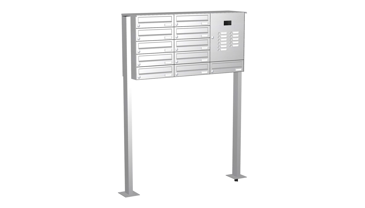 Briefkastenanlage | Freistehend | 11-fach | Waagerecht | Audio | Video | Edelstahl