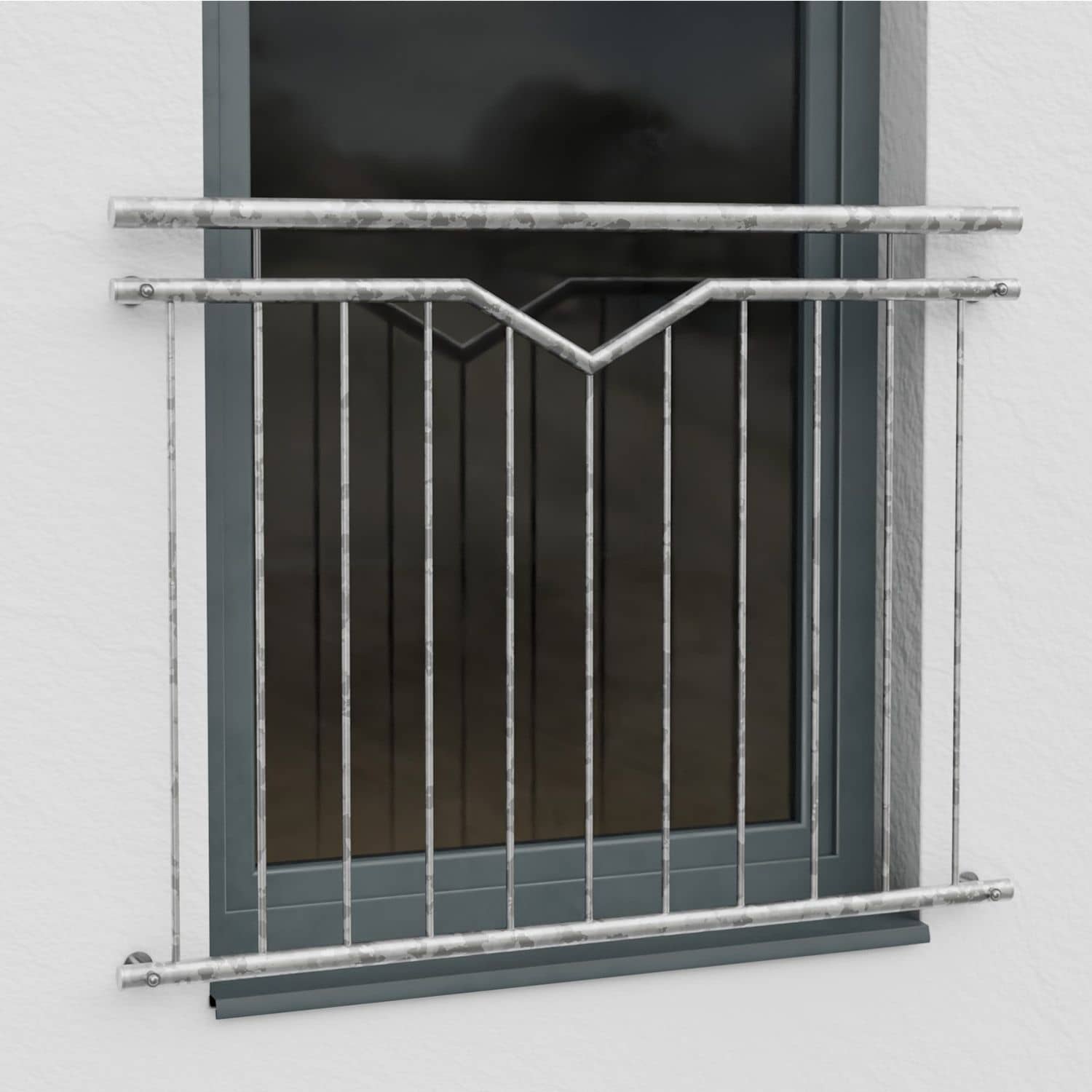 Frans balkon verzinkt Single-V