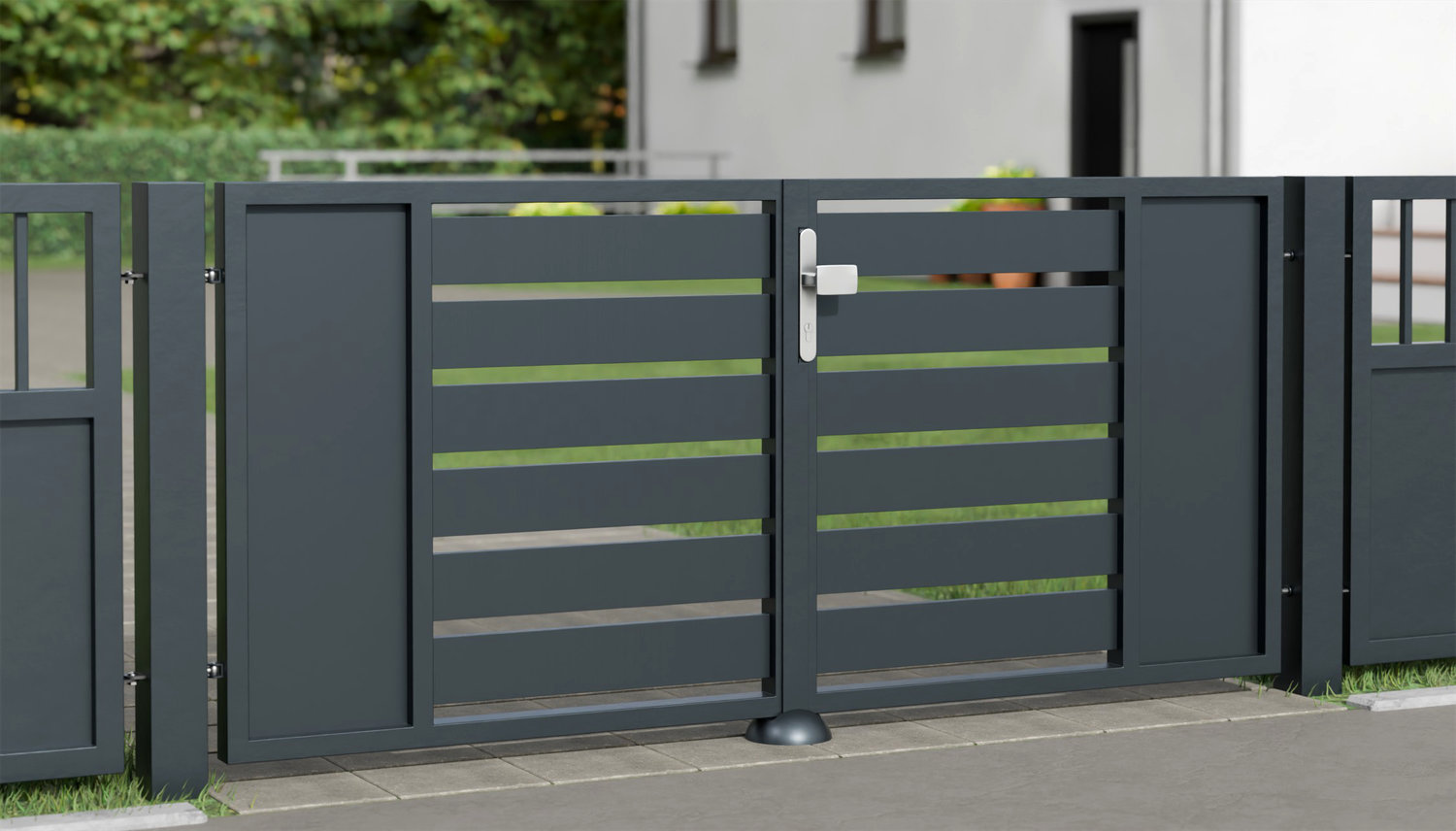 Tuinpoort aluminium 2-vleugelig privacyscherm KSB, GE