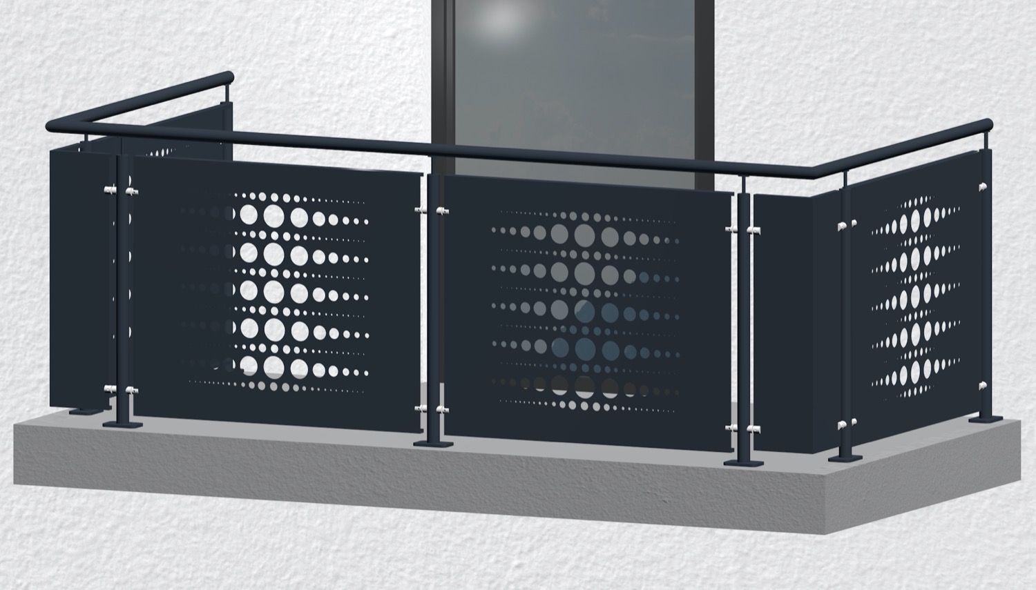 Balkonhek verzinkt ontwerp PE 2