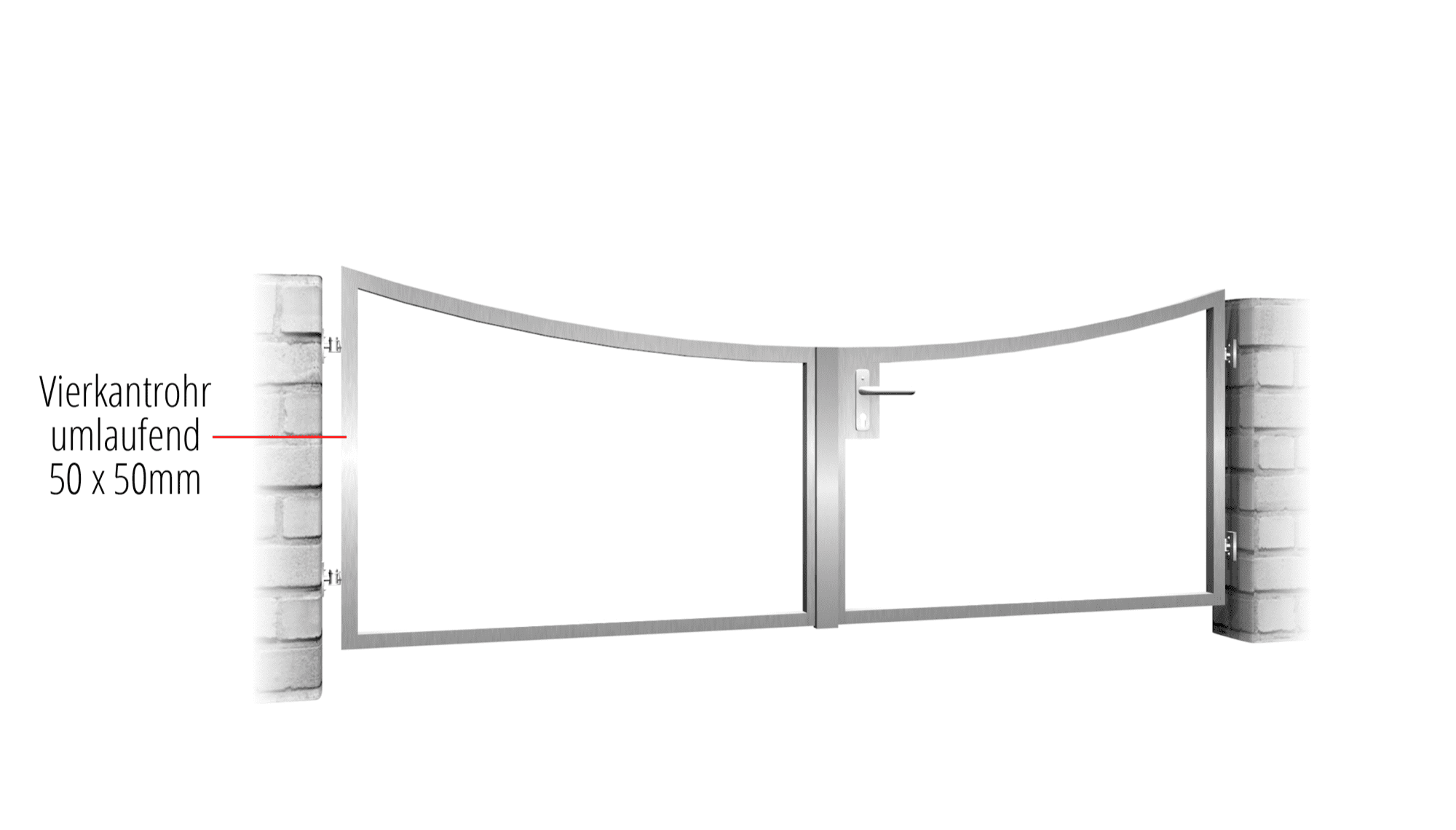 Tuinpoort roestvrij staal 2-vleugelig eigen invulling, UB