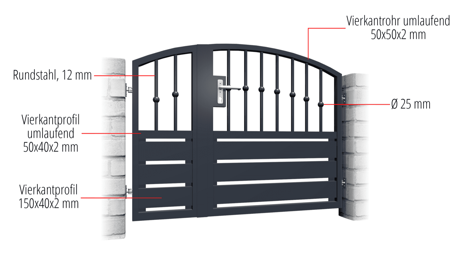 Tuindeur aluminium 2-vleugelig privacyscherm KSKR, OB 