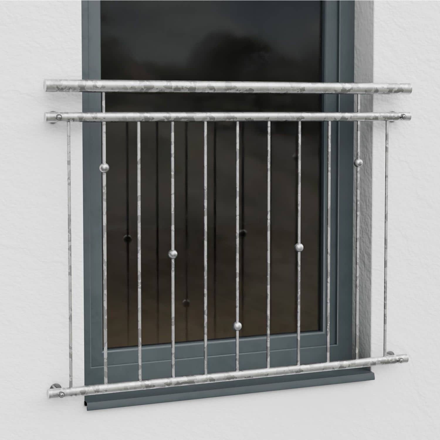 Frans balkon verzinkt V-ballen