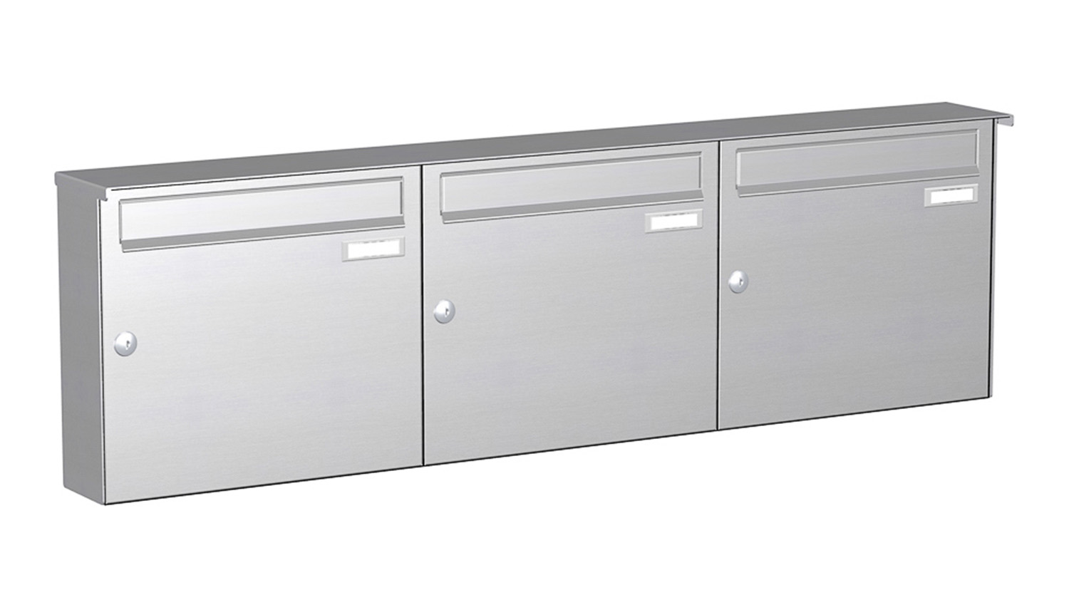 Briefkastenanlage | Aufputz | 3-fach | Senkrecht | Edelstahl