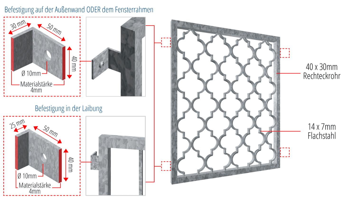 Verzinkt traliewerk Rhombus Classic