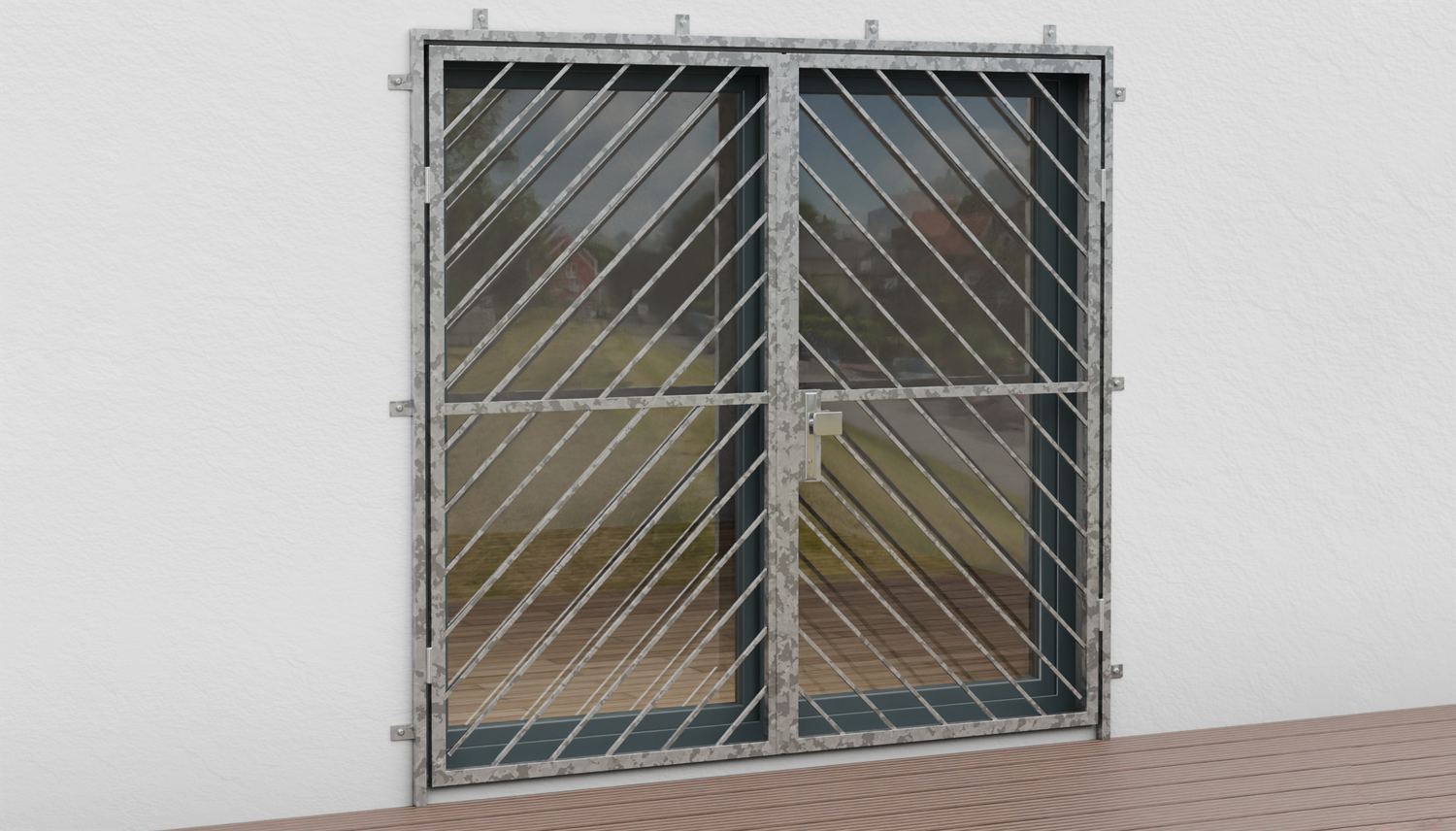 Verzinkte traliedeur 2-vleugelig Diagonaalstaaf 2