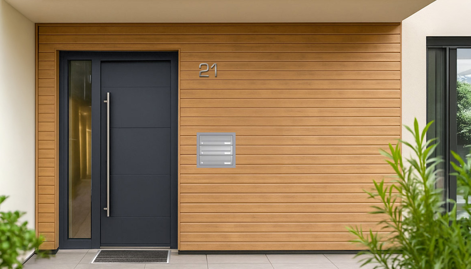 Briefkastenanlage | Unterputz | 3-fach | Waagerecht | Edelstahl