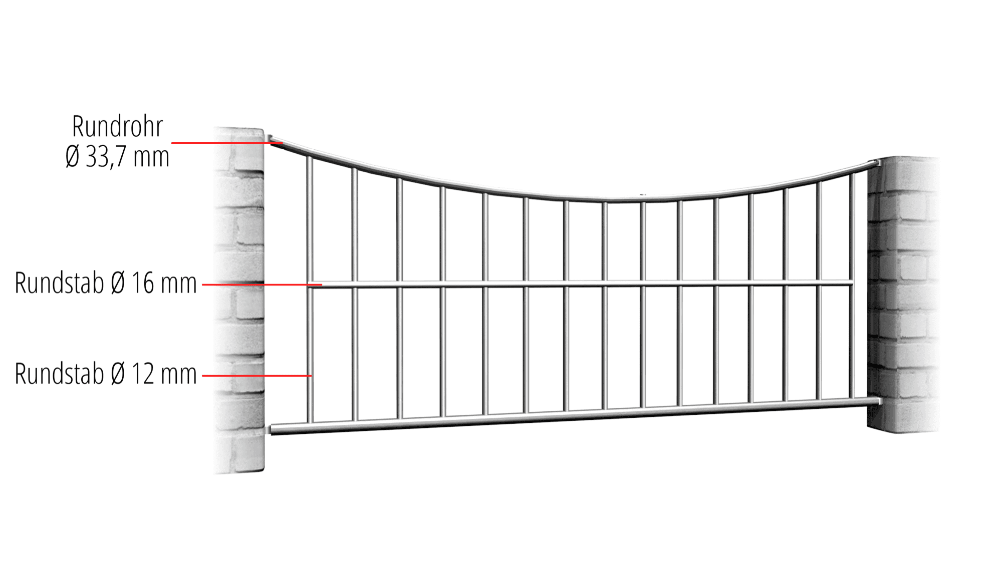 Tuinafscheiding roestvrij staal verticale stang, UB