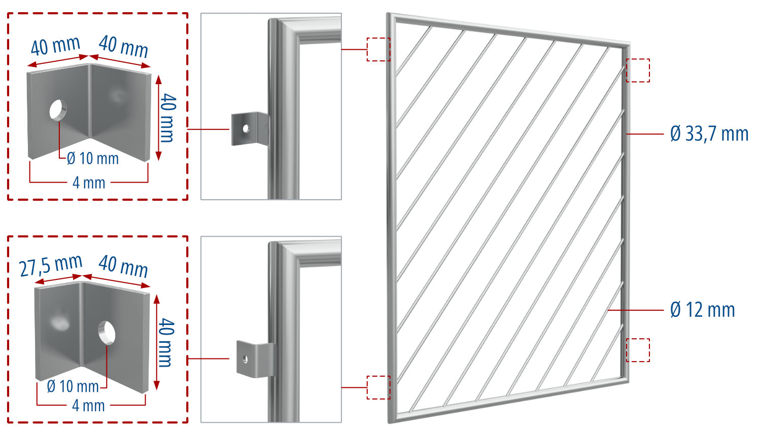 Traliewerk roestvrij staal diagonaal 1