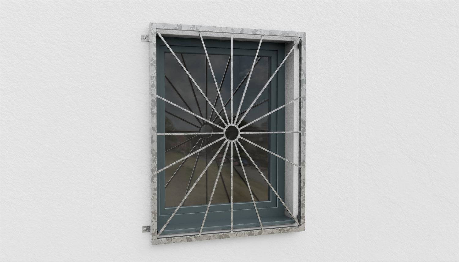 Verzinkt traliewerk Zonnecirkel