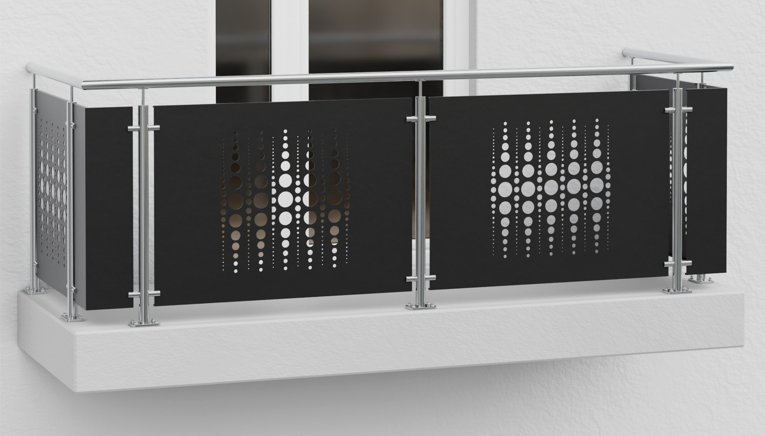 Balkonhek roestvrij staal ontwerp PE