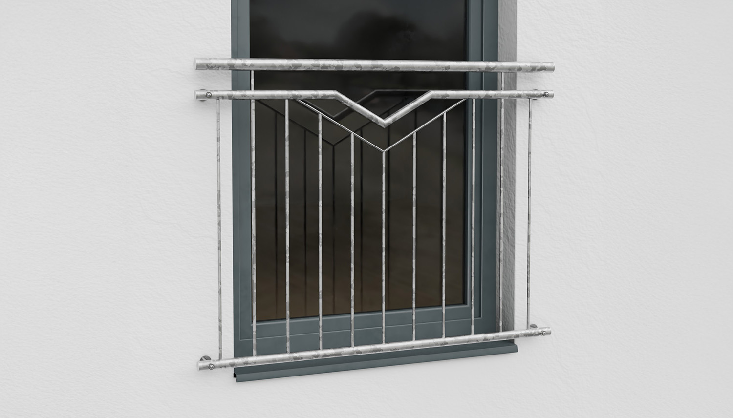 Frans balkon verzinkt Double-V