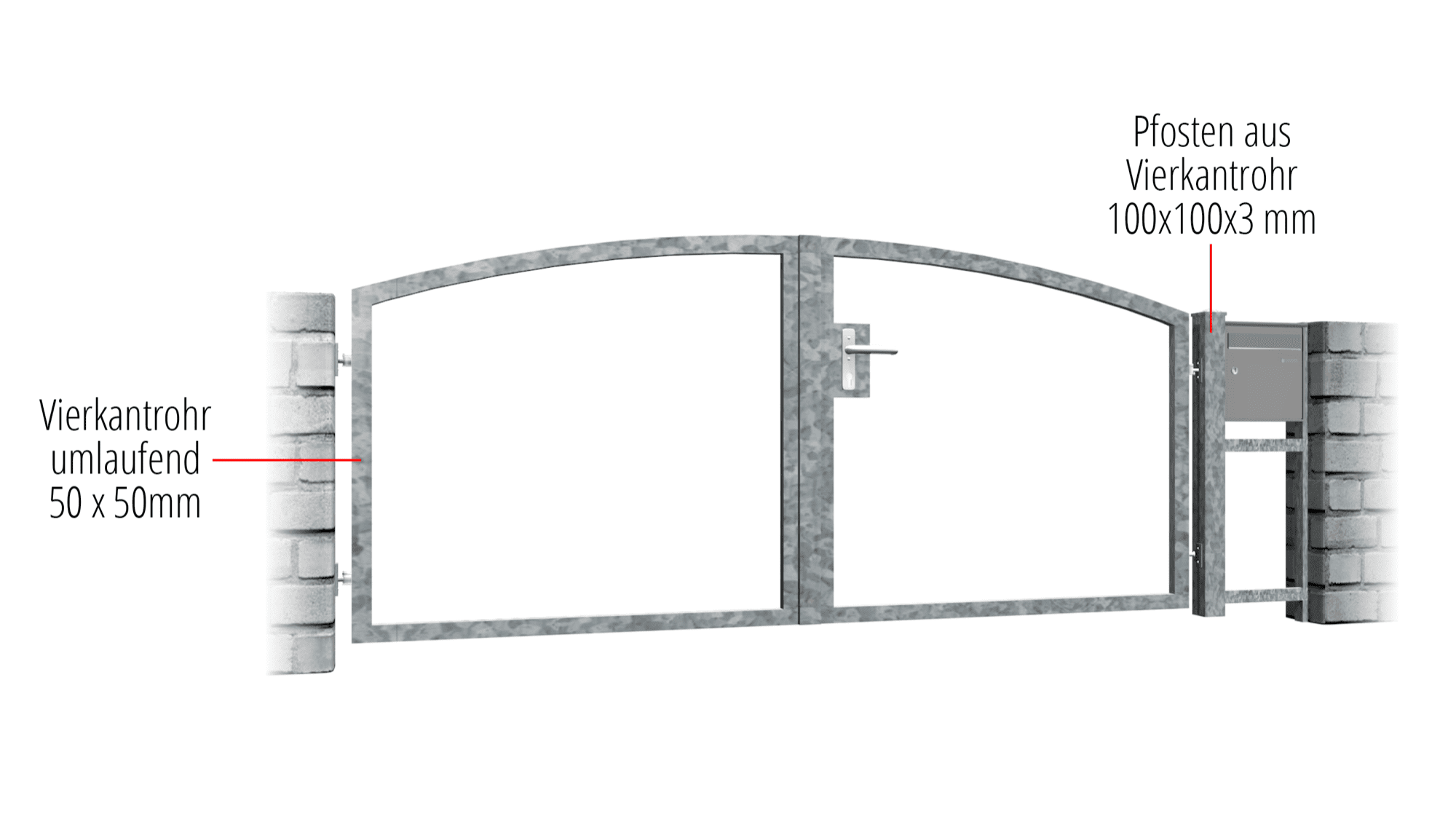 Tuinpoort verzinkt 2-vleugelig eigen vulling, OB, BK