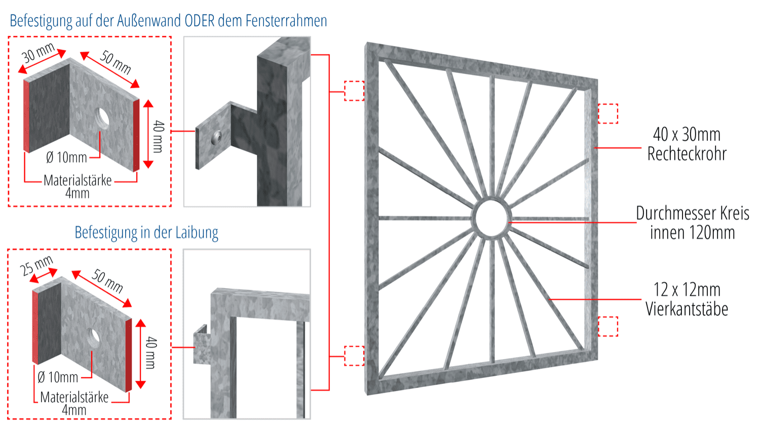 Verzinkt traliewerk Zonnecirkel