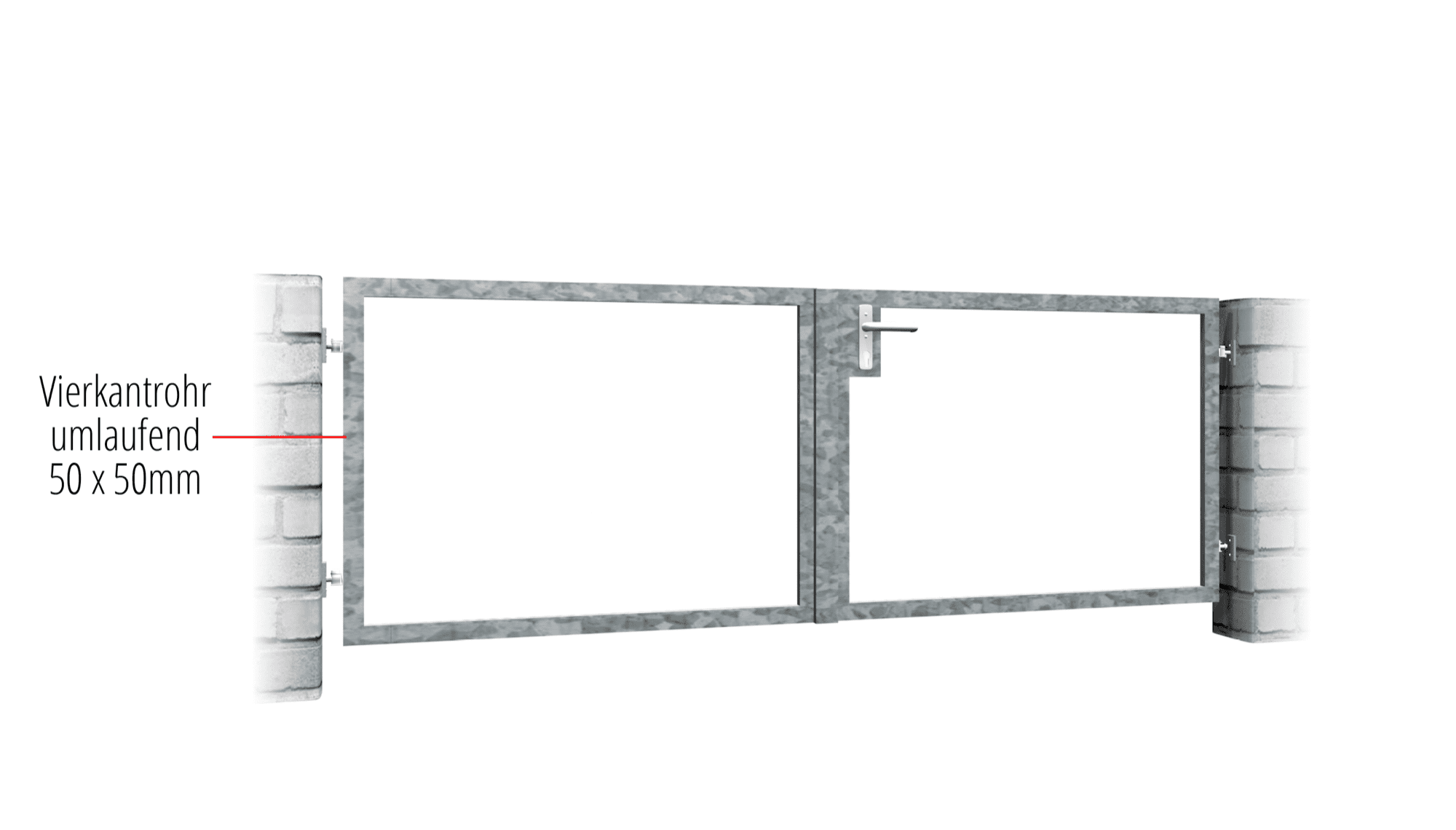 Verzinkte tuinpoort 2-vleugelig eigen invulling, GE