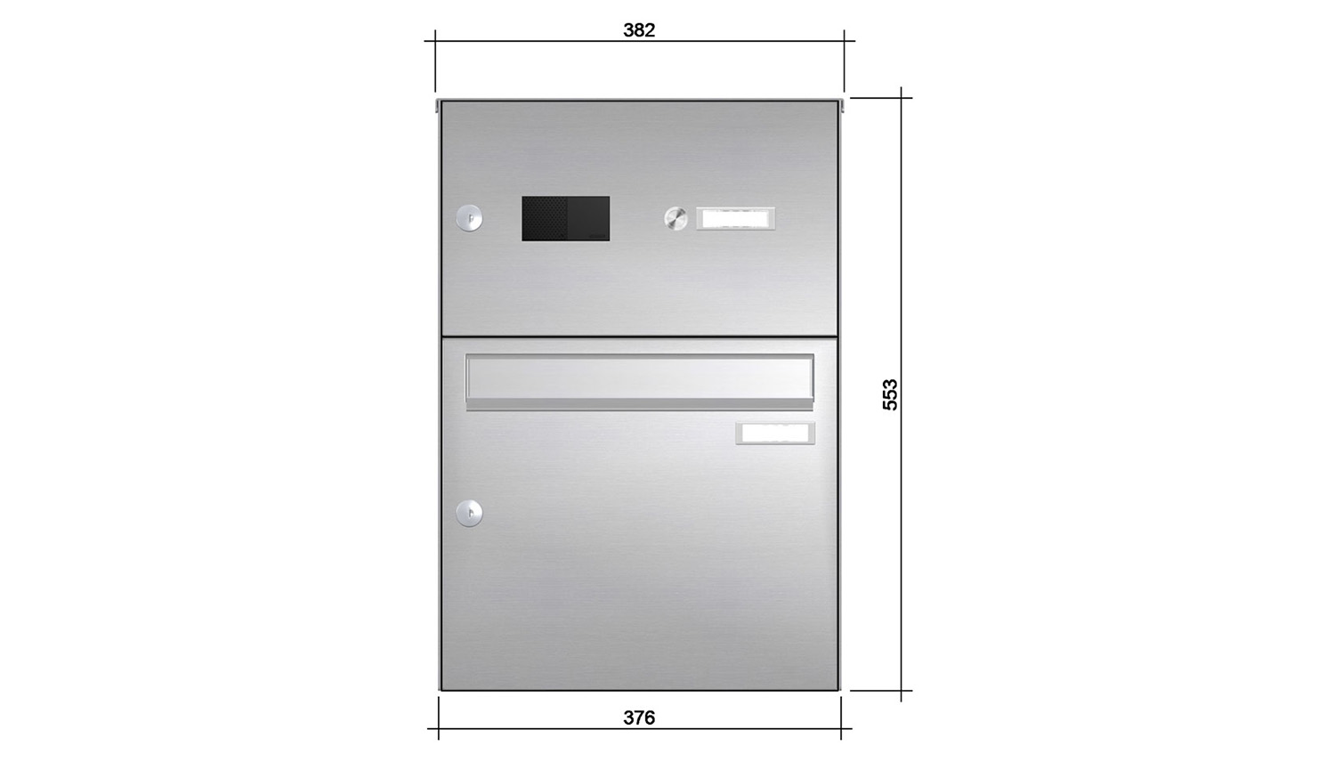 Briefkastenanlage | Aufputz | 1-fach | Senkrecht | Audio | Video | Edelstahl