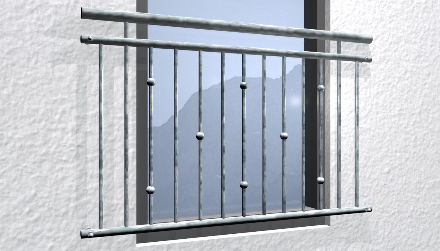 Frans balkon verzinkt Bollen offset