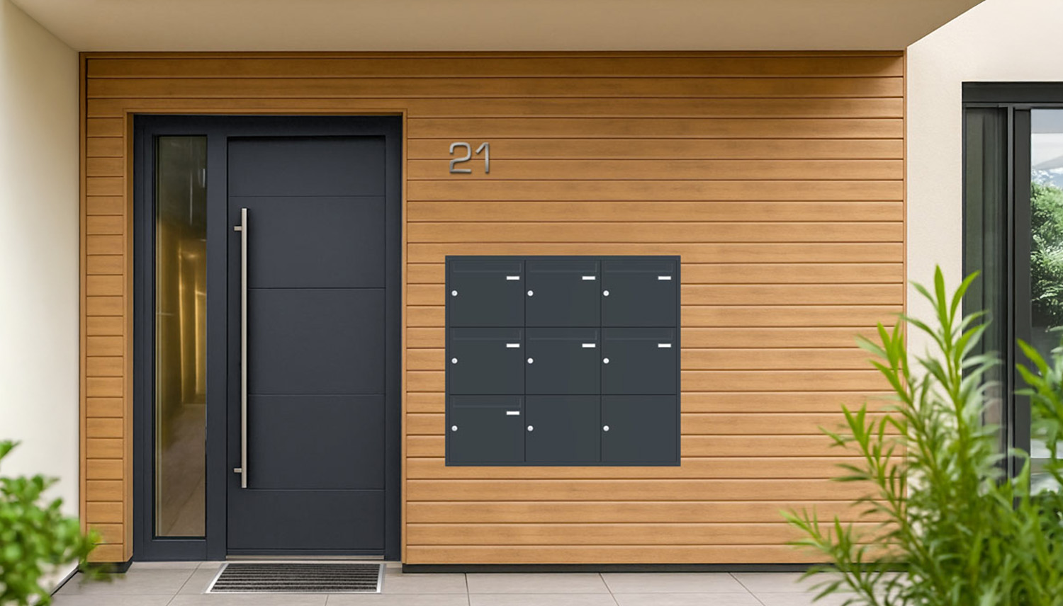 Briefkastenanlage | Unterputz | 7-fach | Senkrecht | Farbe