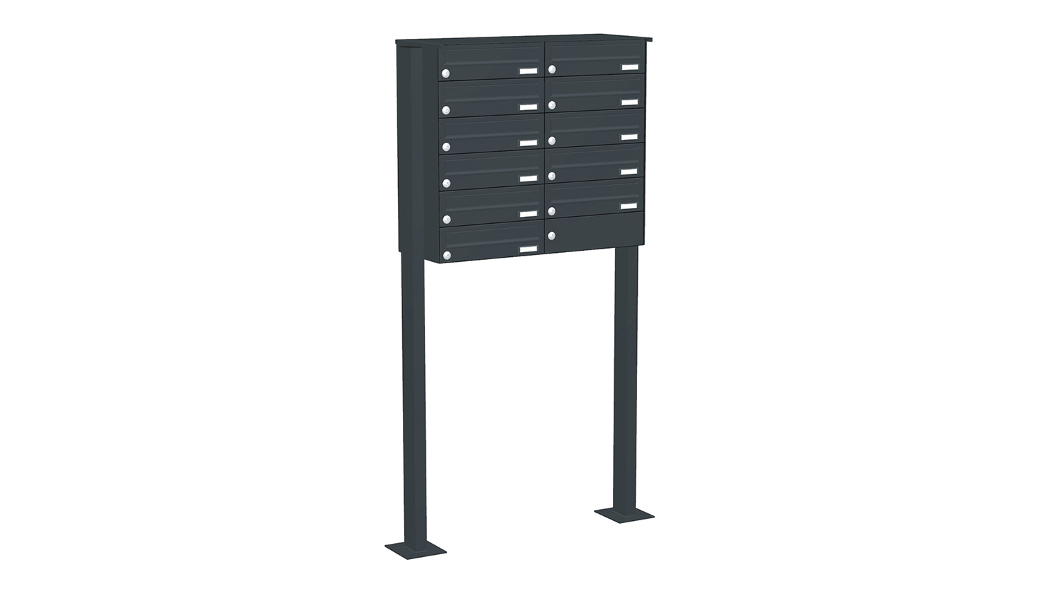 Briefkastenanlage | Freistehend | 11-fach | Waagerecht | Farbe