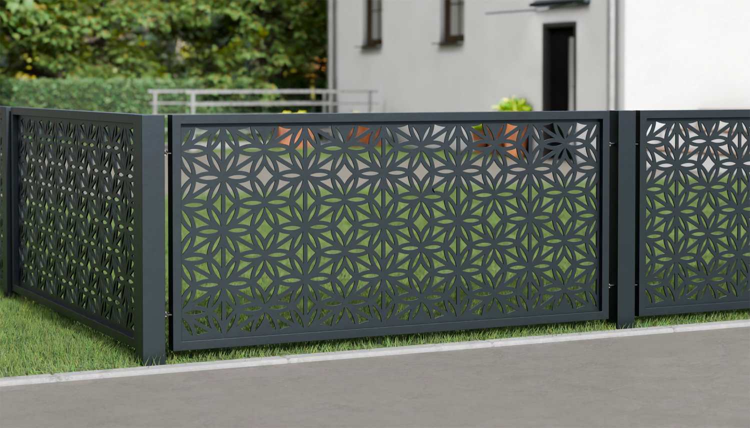 Tuinafscheiding aluminium laser gesneden ontwerp BT