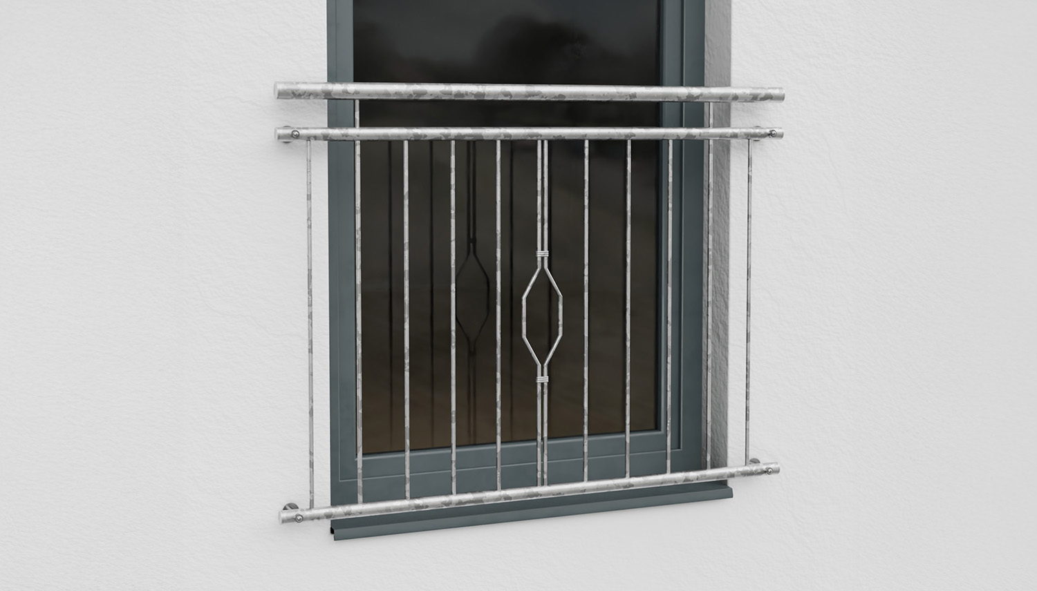 Frans balkon verzinkt 6-hoekig ornament 