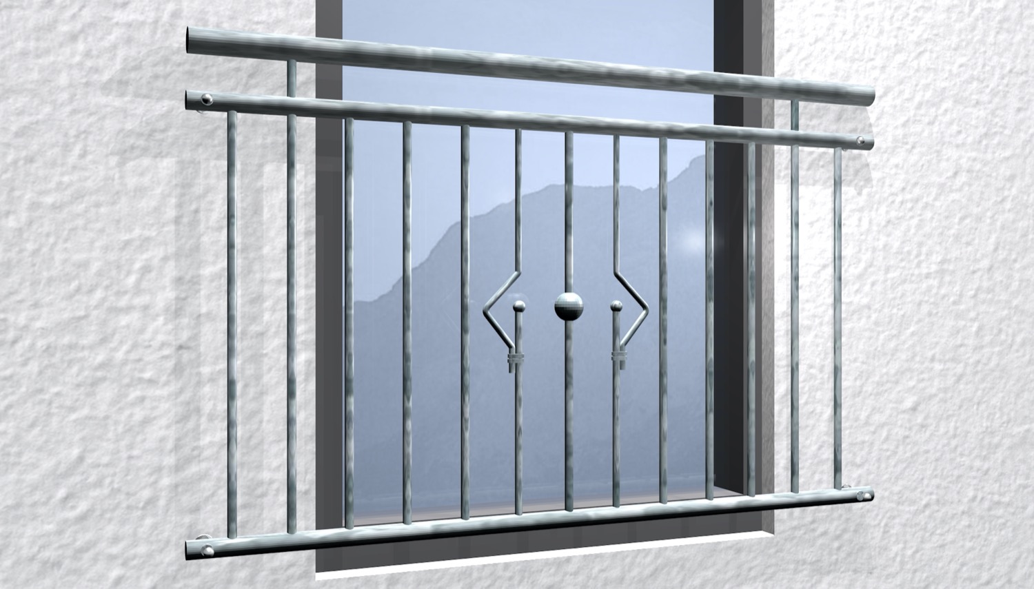 Frans balkon verzinkt Zonnesysteem ornament 