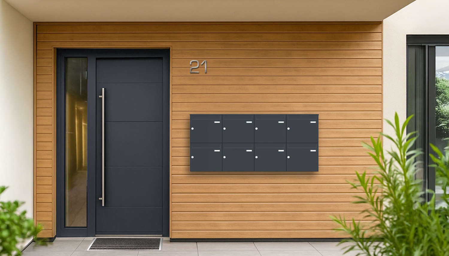 Briefkastenanlage | Aufputz | 8-fach | Senkrecht | Farbe