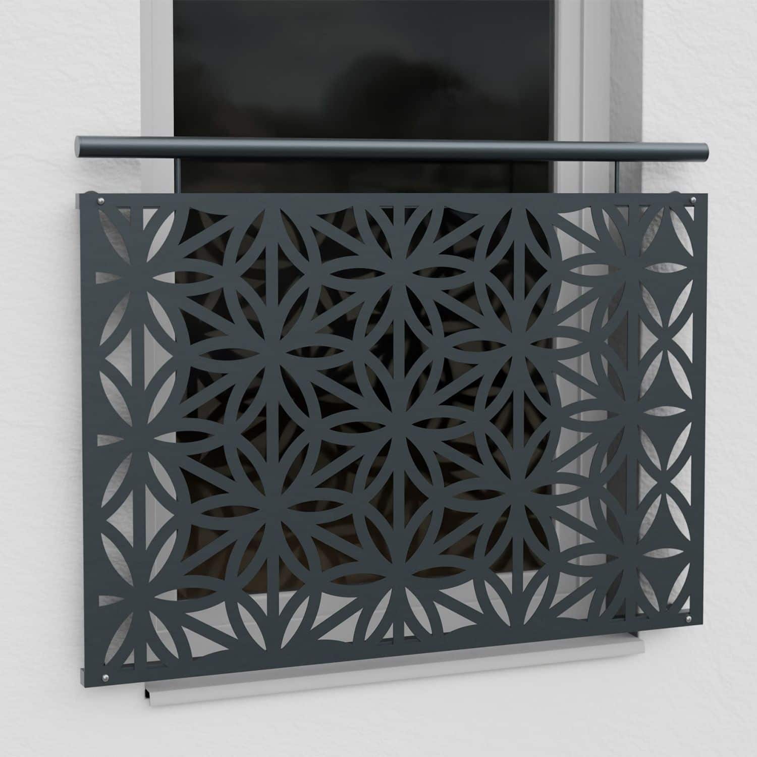 Frans Balkon Verzinkt Ontwerp Blad Bloem Droom