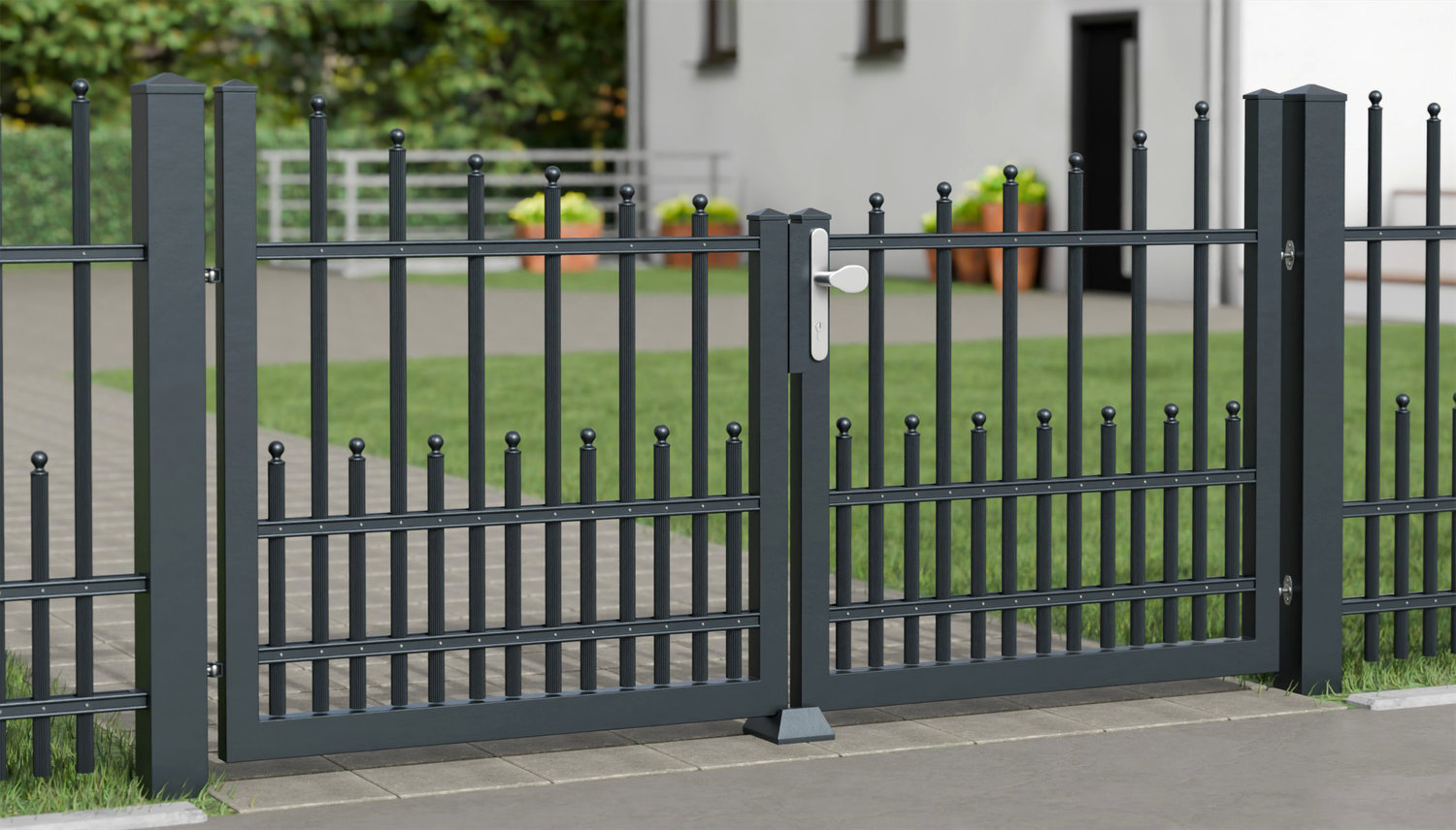 Tuinpoort aluminium 2-vleugelig Palisades DPP Classic, UB