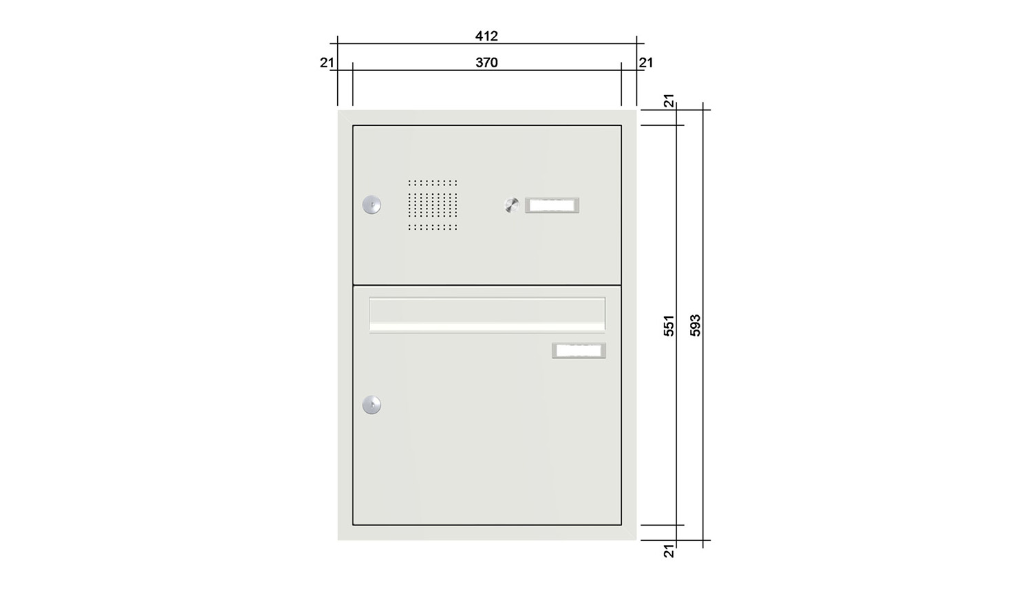 Briefkastenanlage | Unterputz | 1-fach | Senkrecht | Audio | Video | Farbe