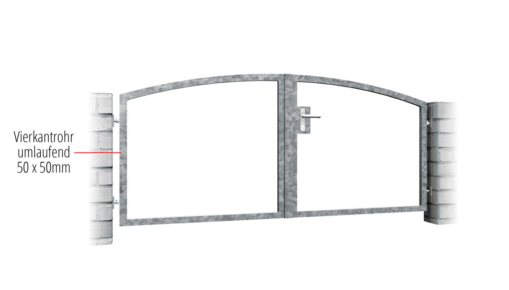 Verzinkte tuinpoort 2-vleugelig eigen invulling, OB