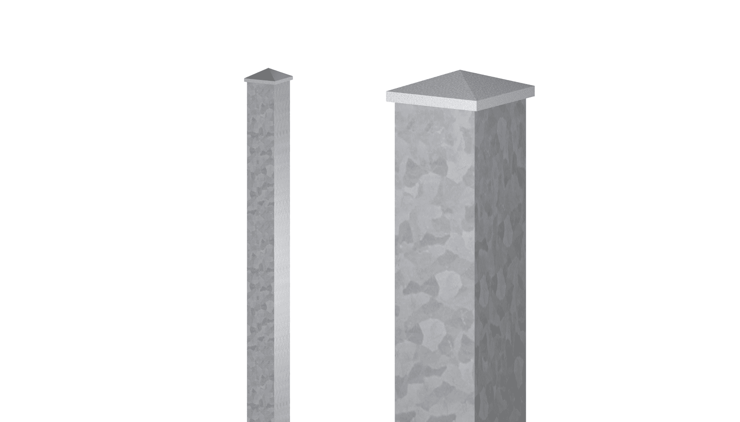 Afscheidingspaal verzinkt 80x80x3 mm